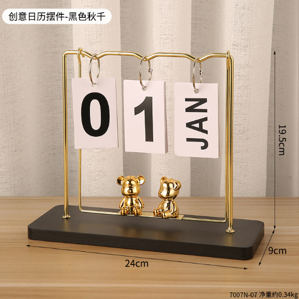 Madera Flip calendario escritorio creativo personalizado escritorio calendario hogar escritorio calendario joyería simple decoración decorativa de la tabla