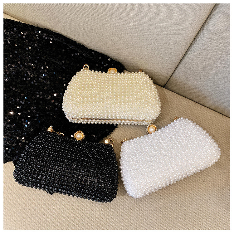 New pearl lady's handbag, banquet dress crossbody bag, elegant socialite dinner bag, high-end underarm bag wholesale undefined