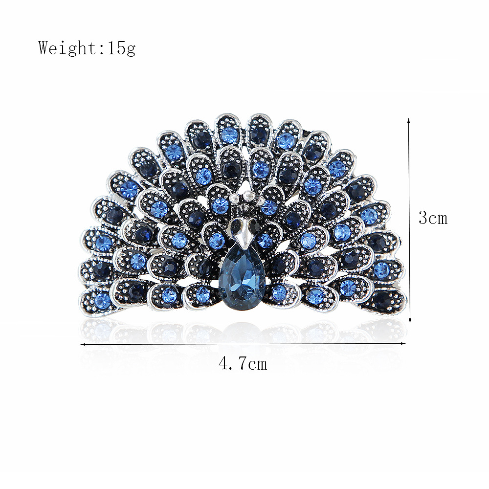 Spilla a forma di pavone con strass in lega retrò alla moda coreana, personalità creativa, abbigliamento da donna, spilla per gioielli_voghion.com