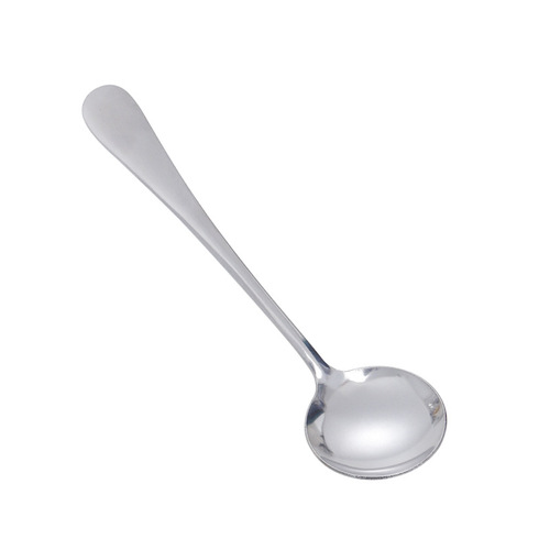 Stainless steel round spoon Internet celebrity No. 3 round head spoon for home restaurant stirring dessert soup rice spoon wholesale can be printed with logo