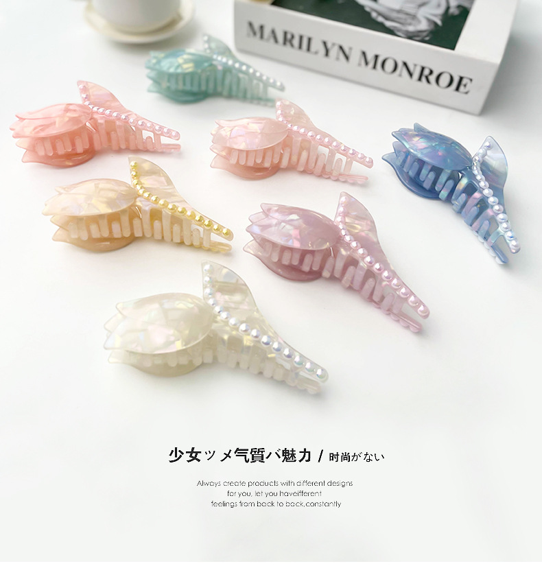 60g Weight Hair Claws Hair Accessories Type Fashion Flower Acetic Acid Sheets Handmade Hair Claws 1 Piece
