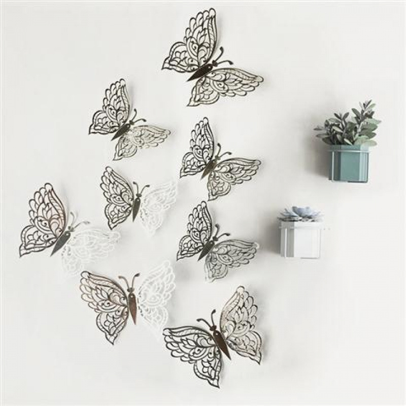 Décoration murale papillon 3D en papier creux, simulation tridimensionnelle, salon, bureau, maison, fenêtre autocollante_voghion.com