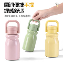 新款316不锈钢小奶壶一盖两用便携手提保温杯高颜值双饮水杯批发