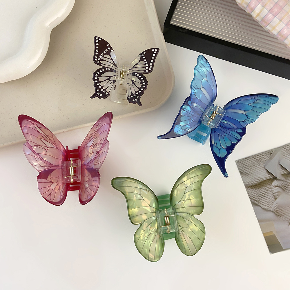 High-End Simulated Stereo Butterfly Hair Clip for Women, Sweet Style, Half-Tied Hair Clip, Hair Clip, Shark Clip on the Back of the Head