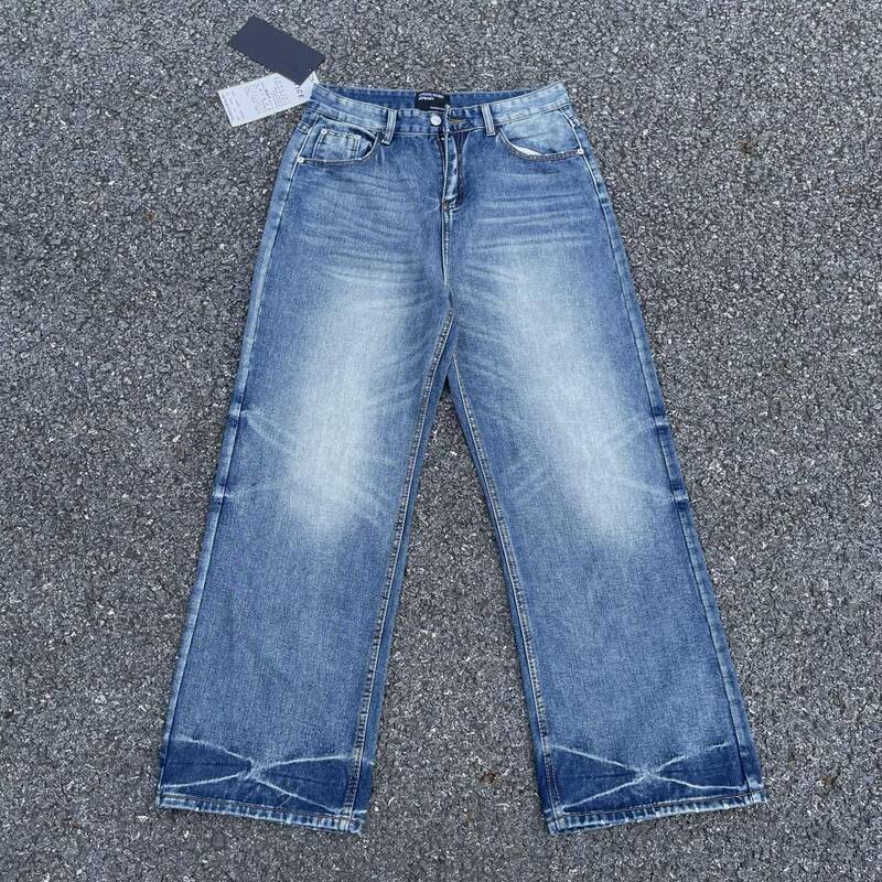 Erd Melancholic Rich Second-Generation 25Ss New Loose Straight-Leg Jeans Washed Faded Distressed Trendy Denim Trousers