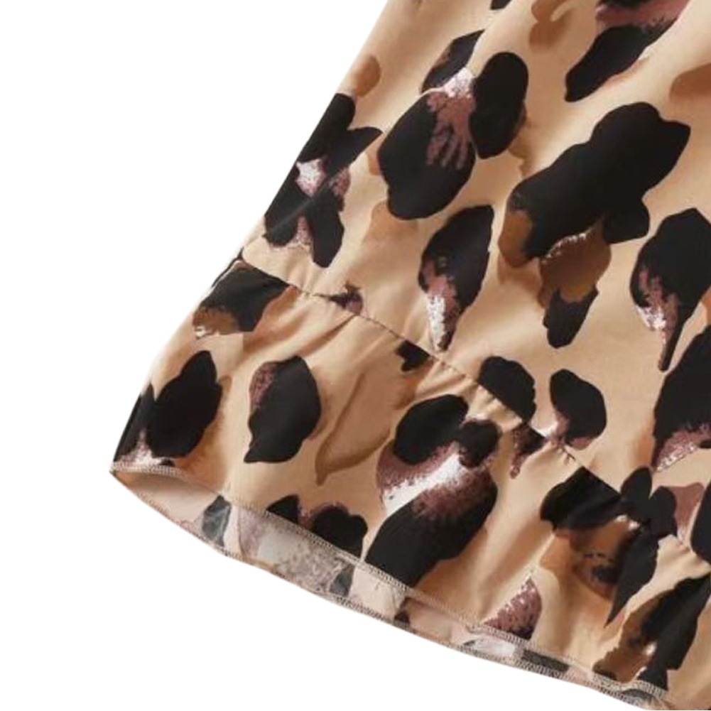 Europa y América Amazon moda sexy mujer Halter encaje-up leopardo estampado flor correa de una sola pieza pantalones cortos nuevo suministro transfronterizo