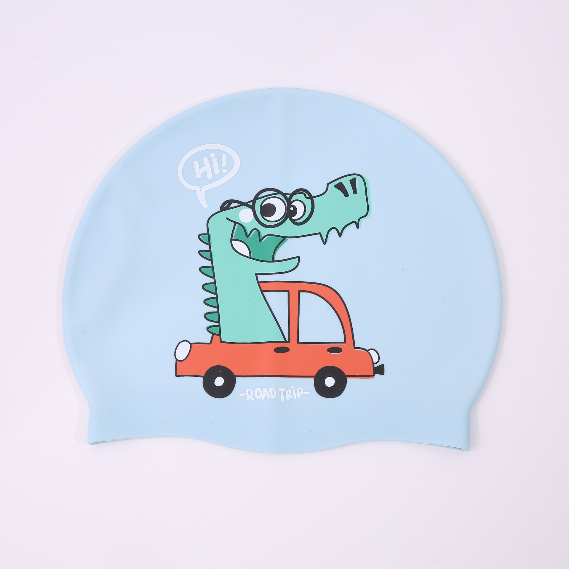 Gorro de baño de dibujos animados de silicona para niños, cabello largo para niñas, protección para los oídos impermeable, sin estrangulamiento, lindo gorro de natación, equipo de natación