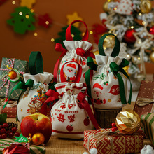 圣诞节礼物袋平安夜苹果包装礼盒儿童小礼品手提糖果袋帆布苹果袋