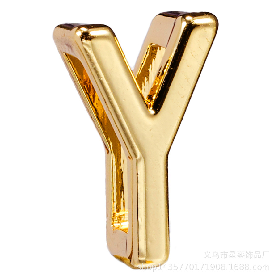 2*10mm長方形の穴の金色のアルファベットのビーズのネットの身の回りの腕時計のブレスレットのdiyの名前のばらの部品