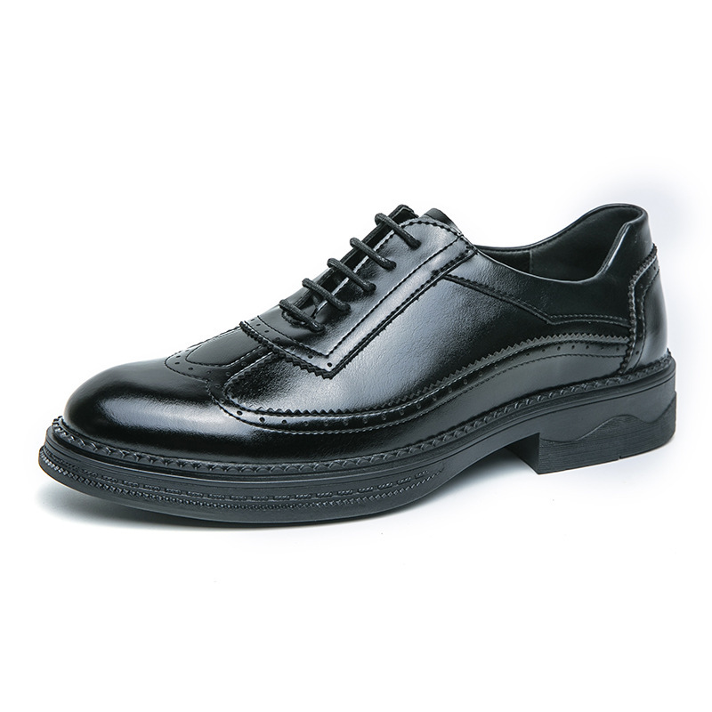 Transfronterizos zapatos de cuero retro de tamaño grande primavera y otoño 2024 nuevo hombre bloque correa de negocios zapatos casuales de cuero image 6