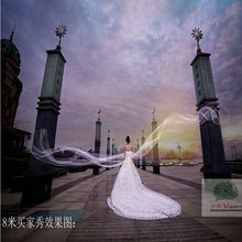 2021款简约光纱韩版新娘结婚头纱3米5米10米各种规格单层素纱披发