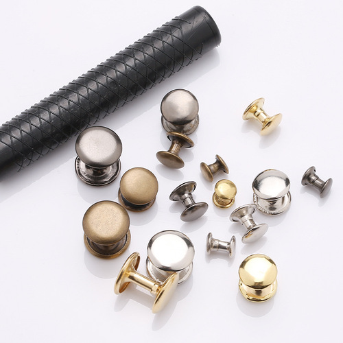Manufacturer wholesale double-sided metal impact rivets, flat round rivets, luggage accessories, copper cap nails, leather goods mushroom nails