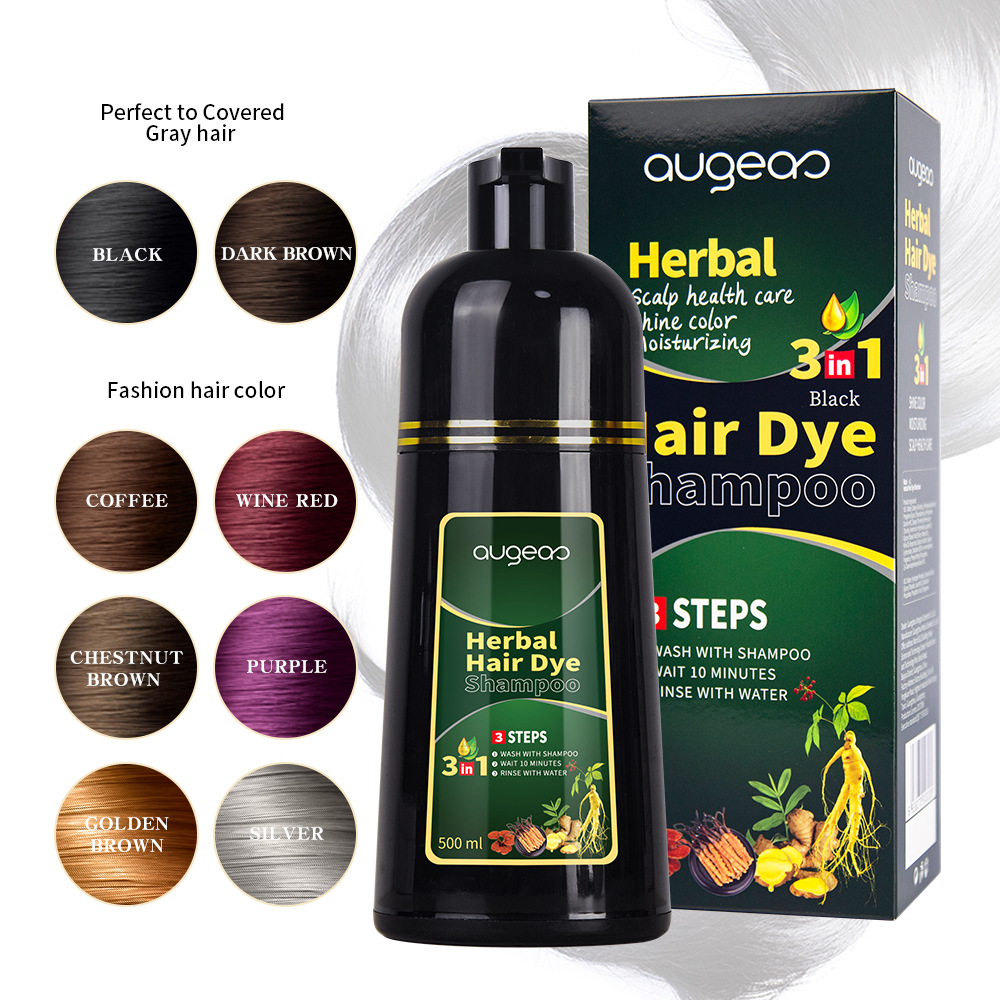 Augeas Foreign Trade Factory Black Hair Dye Hair Cream to Cover White Hair and Turn It Black Plant Herbal Color
