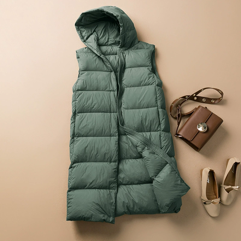 2023 новый жилет с капюшоном, длинный пуховик, женская зимняя верхняя одежда, пуховик, женская верхняя одежда, модный жилет