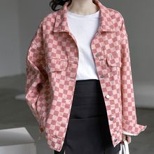 粉色牛仔外套女设计感小众超火春秋薄款年新款宽松夹克潮2025年薪