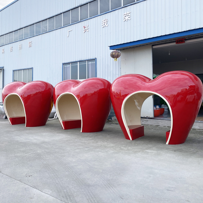 Fiberglass leisure chair shopping mall seat park combination creative ceiling outdoor tree pool love Pavilion landscape sculpture