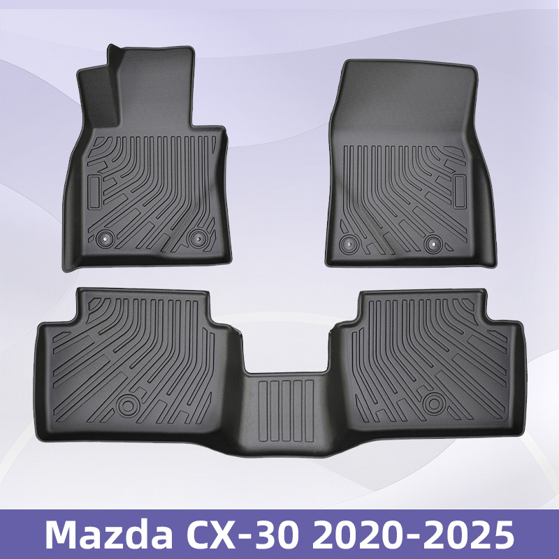 Para Mazda CX - 30 2020 - 2025 TPE Foot Pads 3D All Weather Material Backpack Pad