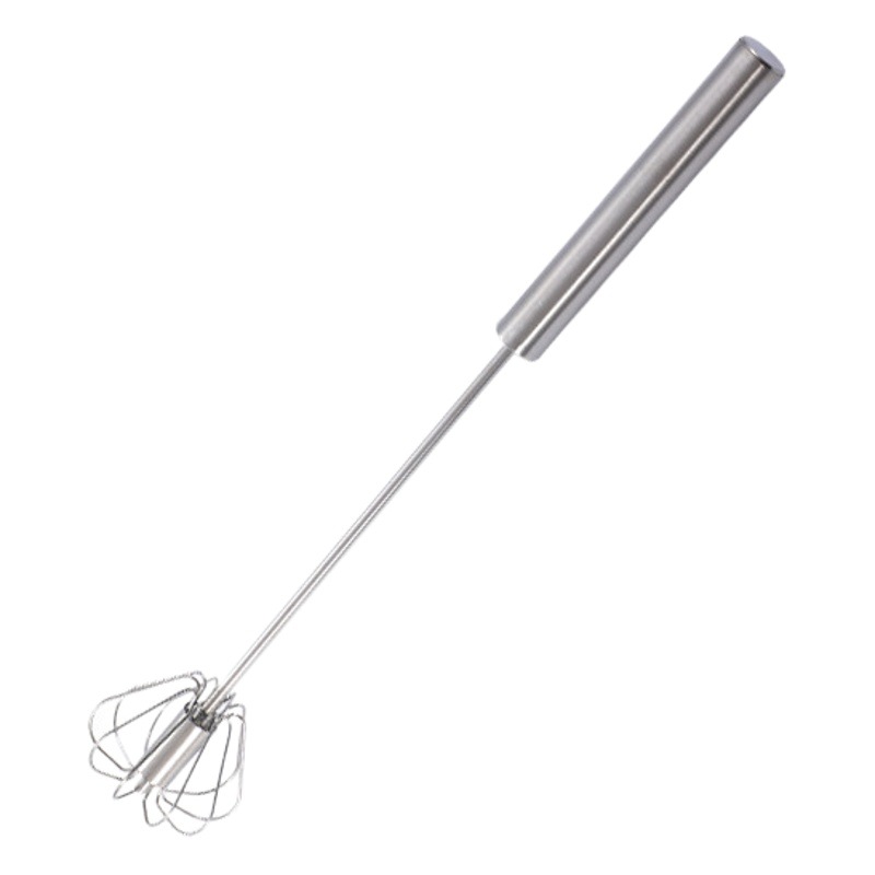 Stainless steel semi-automatic egg beater pressing rotary egg beater household cream egg mixer baking gadget