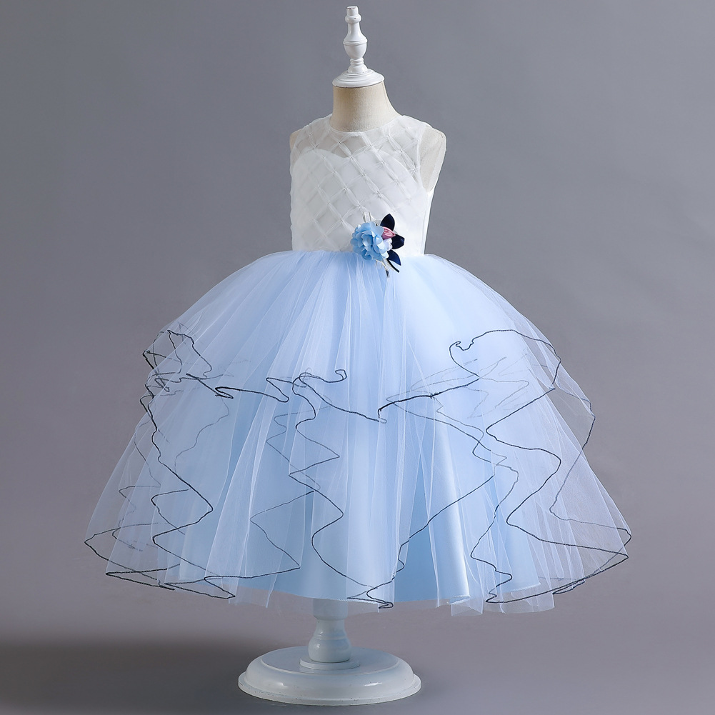 Liquidación transfronteriza nuevos niños vestido de princesa vestido de las niñas vestido de rendimiento de piano largo pettiskirt en stock al por mayor