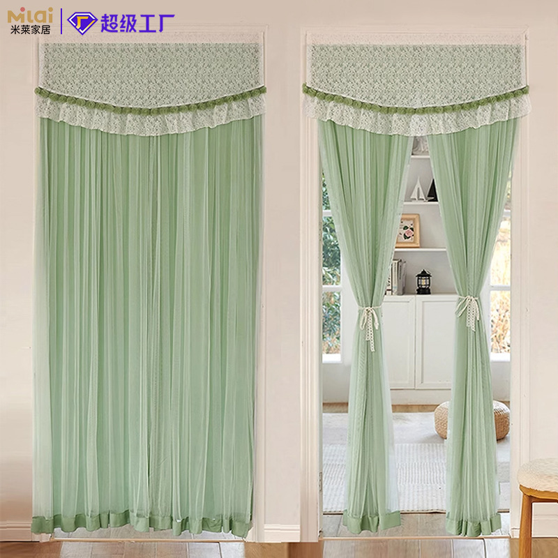 Fresh and Pastoral Balcony Sheer Curtain, Light-Transmitting but Not See-Through Window Screen Curtain, Bay Window Curtain, Summer Door Curtain, Blocking Curtain