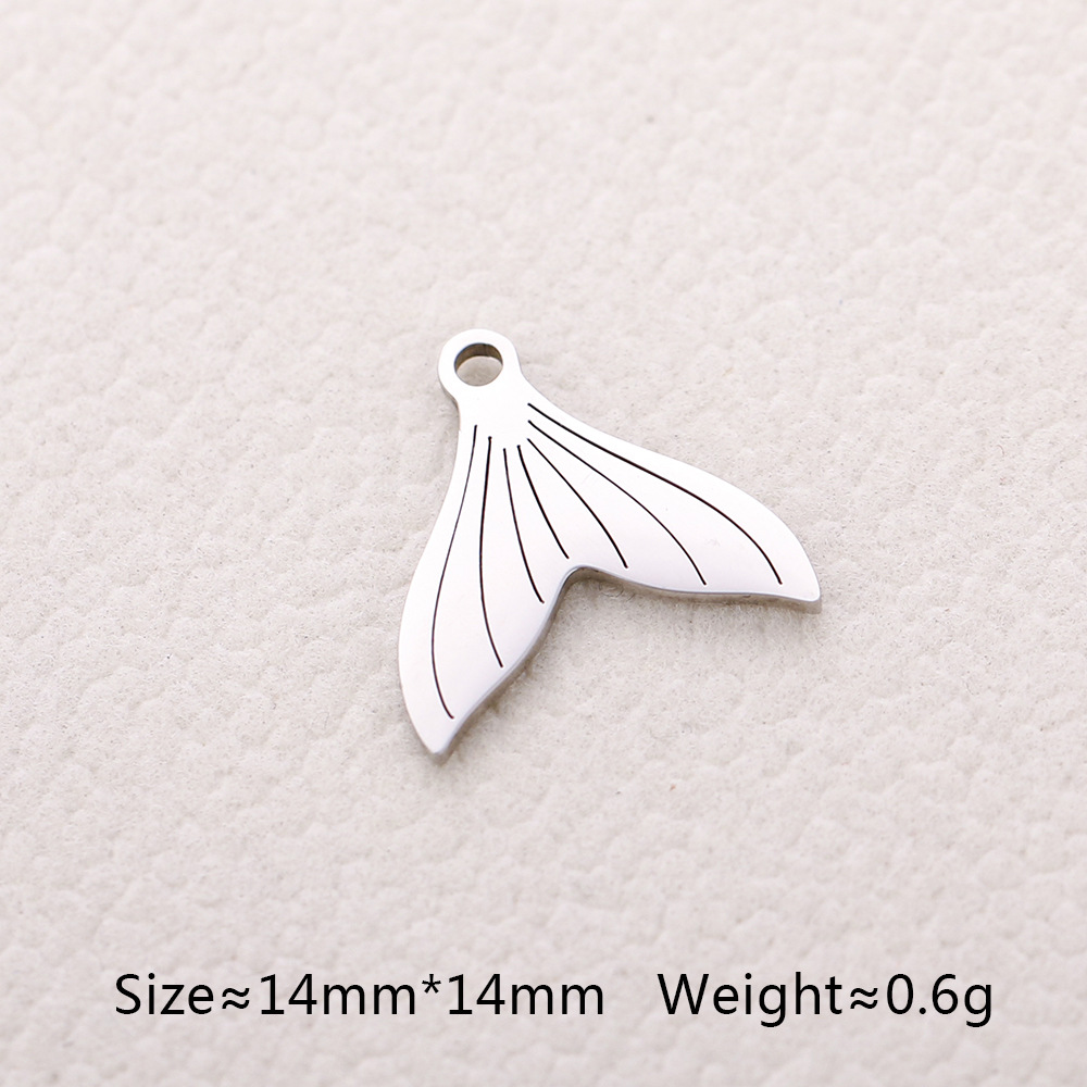 6g Weight Pendant Jewelry Making Type 13*13mm Jewelry Making Size DIY Jewelry Accessories Classification 5 PCS/Package Quantity 304 Stainless Steel Material Fish Tail, Whale Pattern Polished Finish Plating Design Cute, Simple Style Style 5 PCS/Package 13*13mm 304 Stainless Steel Fish Tail Whale Polished Pendant 12