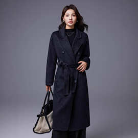 经典款101801双面羊毛大衣女加长款羊绒毛呢外套2025年秋冬新款外