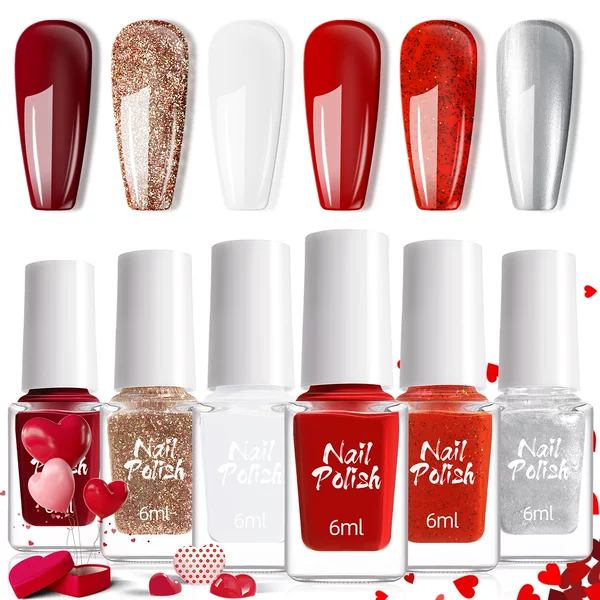 Cross-Border Water-Based Nail Polish, No-Bake Nail Polish, Quick-Drying, Long-Lasting, Non-Peelable, Wholesale Nail Polish Manicure Set