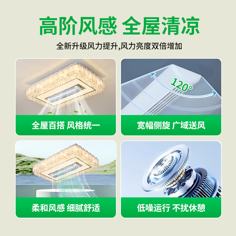 Grand View Garden lujo ligero nuevo tipo de tambor sin lámpara de ventilador de hoja de ginkgo francés lámpara de cristal de sala de estar lámpara de techo 413L