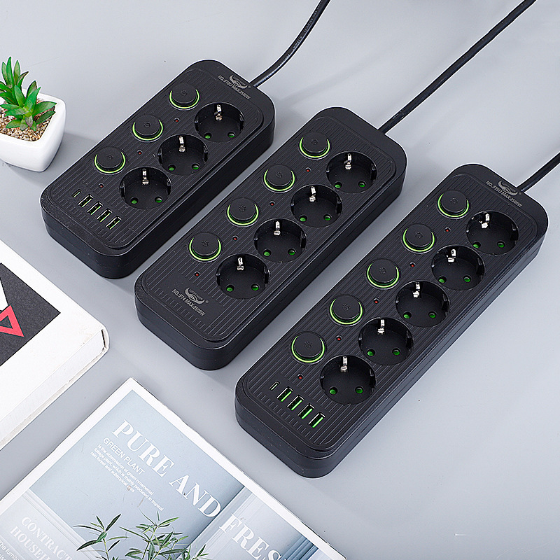 带安全门德式 德国 德规 德标 欧洲 圆插头 USB-C 充电插排 插座