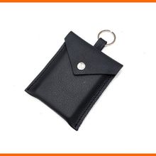 个性定 制logo皮革卡包按扣简约零钱包薄款带钥匙扣卡片卡夹卡套