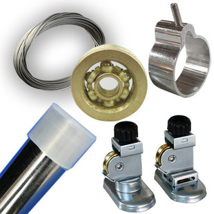 Clothes Rack Accessories Top Wheel Top Seat Bearing Pulley Universal Wheel Stainless Steel Pipe with 304 Wire Rope Sealing Head Plug