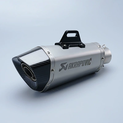 Motorcycle Modified Exhaust Pipe with Racing Car Sound, Hexagonal Scorpion Logo, Titanium Alloy, Carbon Fiber, Universal 51mm, Non-Destructive Installation (Motorcycle exhaust pipe) - tx-large-model-carbon-head-black-hanging-ear-silver