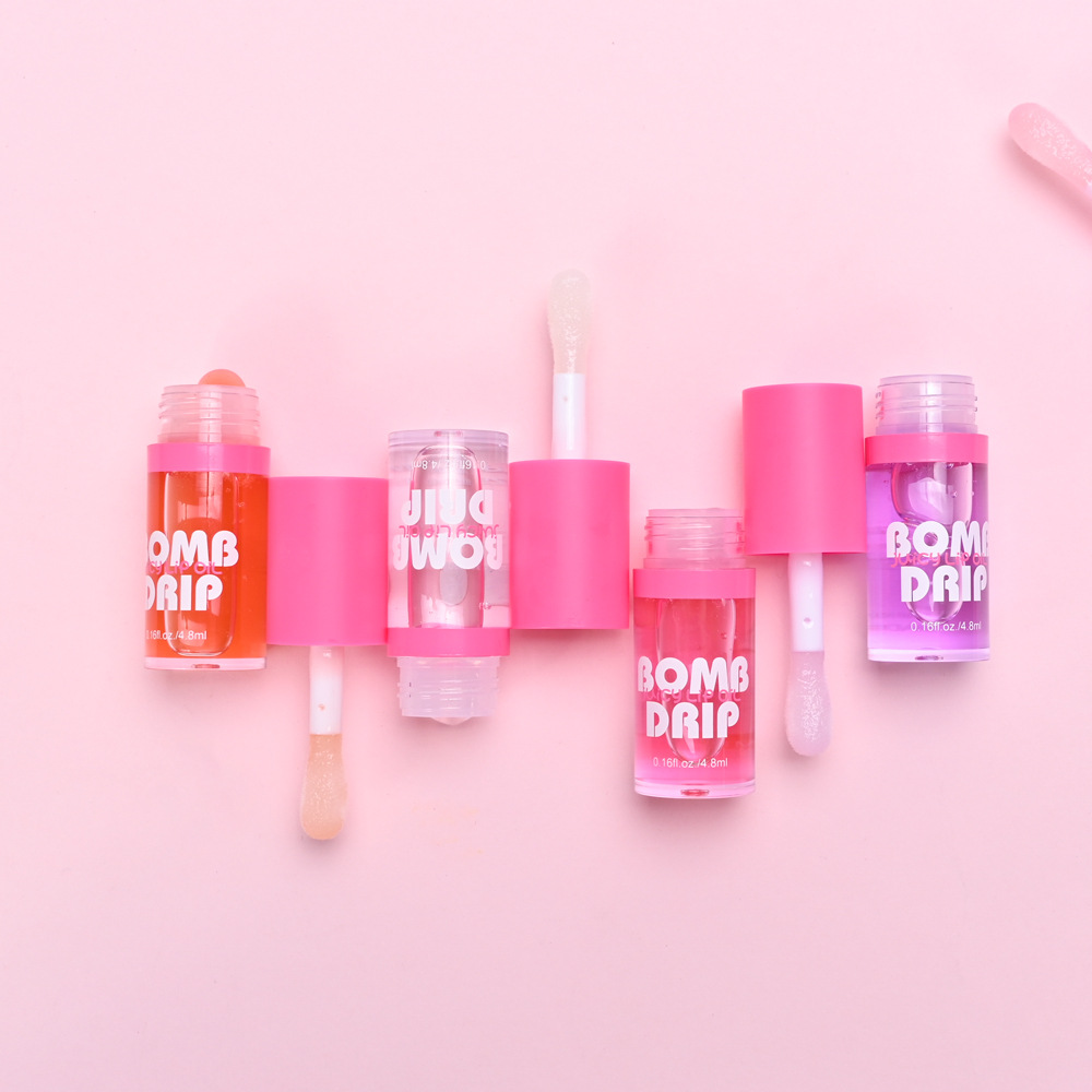 Cross-border e-commerce logo-free hydrating lip oil, light-toned liquid lip gloss, large brush lip oil, lip care undefined