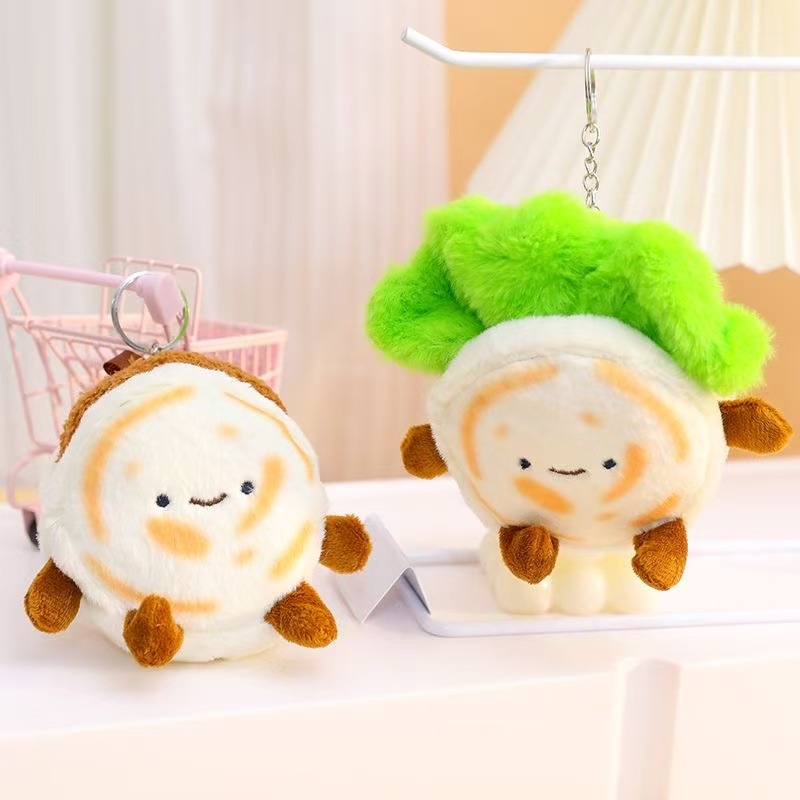 Adorable adorable pan colgante creativo juguetes de peluche carne muñeca bolsos colgantes muñecas llaveras muñecas de tela