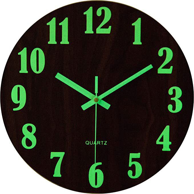 12 pulgadas 30cm luminoso digital simple reloj de madera hogar sala de estar decoración reloj mudo Reloj de pared al por mayor