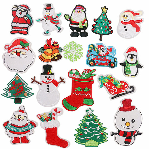 Factory direct sales cartoon Christmas snowman embroidery cloth patch computer embroidered chapter clothing decoration patch patch wholesale