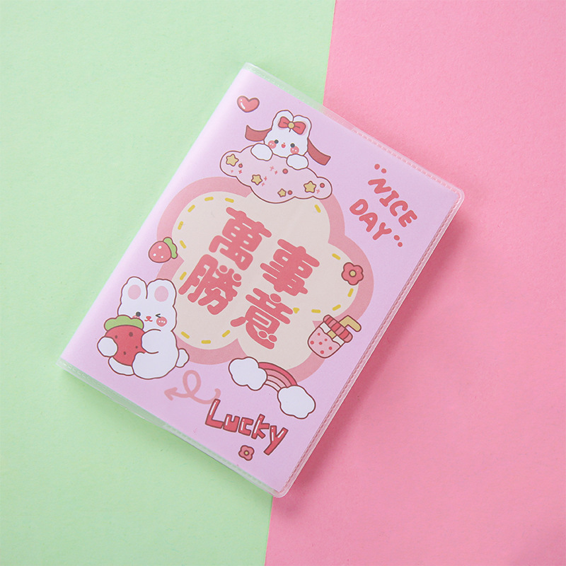 Lindo portátil de bolsillo A7 mini portátil cubierta de plástico cuaderno palabra libro portátil Bloc de notas portátil