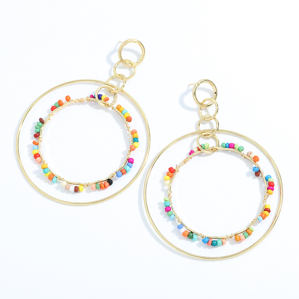 Fashion Double Circle Earrings Wholesale display picture 4