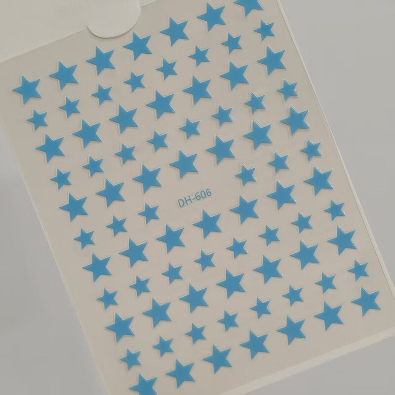 Solid Color Regular Pentagram Nail Stickers, Flat, Simple, Versatile, Regular Pentagram DIY Nail Art Stickers, Accessories, Dh Style