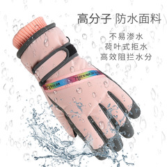 跨境滑雪女士手套觸屏加絨加厚戶外騎行防寒保暖防水防風防滑