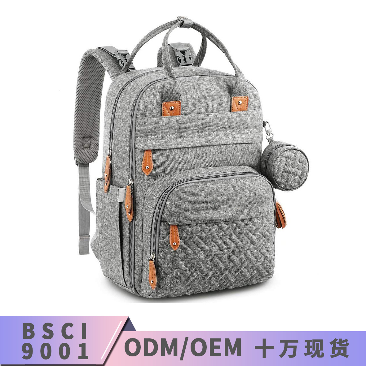 Cross-Border New Baby Diaper Bag Mommy Mother and Baby Backpack Large Capacity Travel Bag Amazon Hot Style