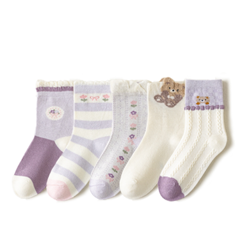 Calcetines de Algodón de Tubo Medio para Niña de Algodón, Antideslizante y Antiolor, para Otoño e Invierno image 6