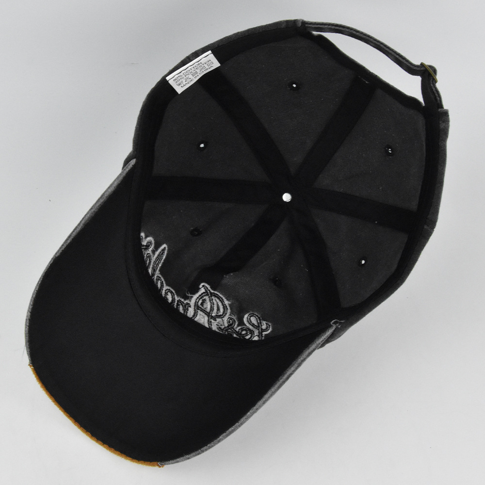 Cappello da baseball Los Angeles con visiera parasole, ricamato in 3D con lingua d'anatra e lavato, con vecchie grondaie curve_voghion.com