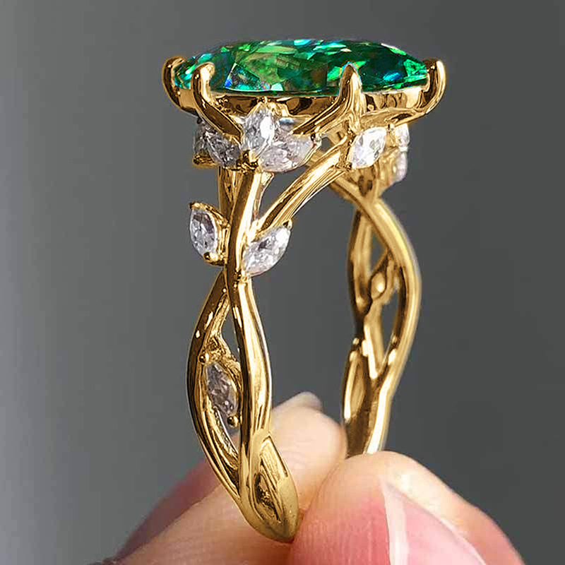 7g Weight 0.03µm Gold Plating Thickness Water Plating Gold Plating Process KC Golden Plated Plating Material Zircon Inlay Material Rings Classification 1 Piece Quantity Holiday, Daily Occasion Copper Material Leaf Pattern All Seasons Season Women's Gender Elegant, Novelty Style Claw Setting Craft Wholesale Jewelry Elegant Novelty Leaf Copper Zircon Rings 14