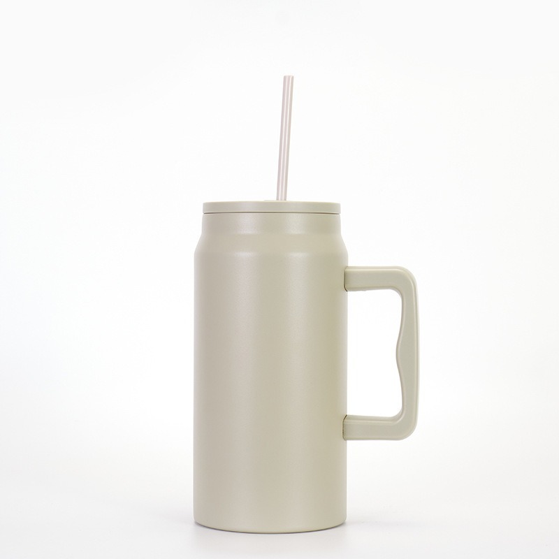Transfronterizo simple 304 taza de aislamiento de acero inoxidable 50oz taza de hielo de gran capacidad taza de agua de paja portátil al aire libre