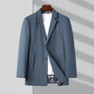 2022年秋季新款无痕压胶男士薄款商务休闲小外套高端男装