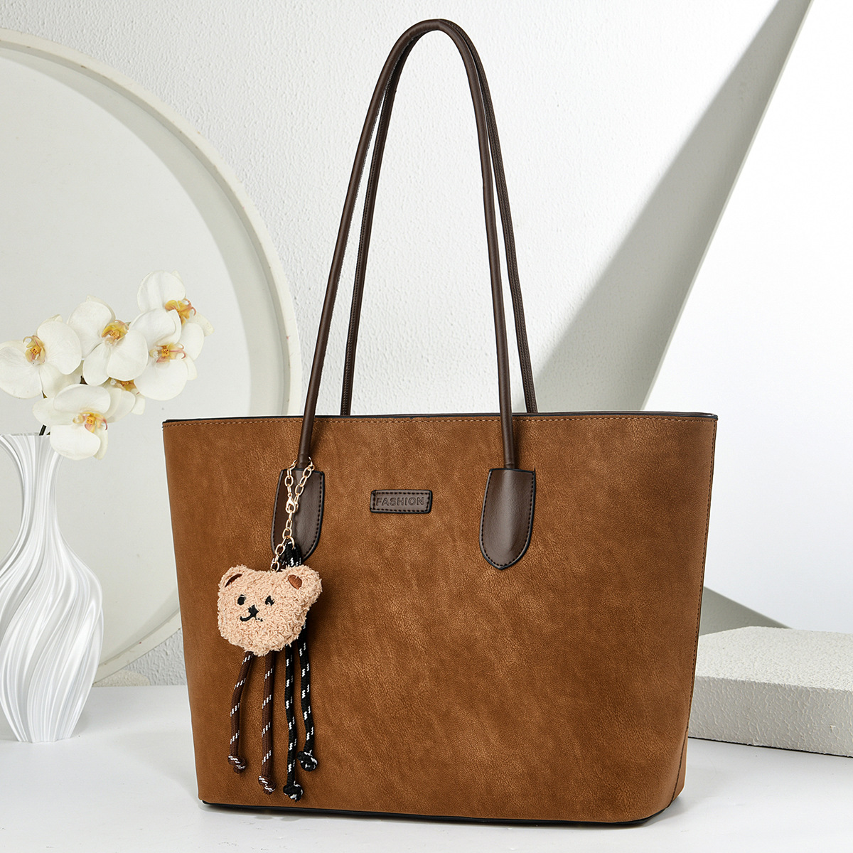 Moda simple retro bolso de hombro de gran capacidad, mochila de transporte, bolso de brazo universal, Totebag