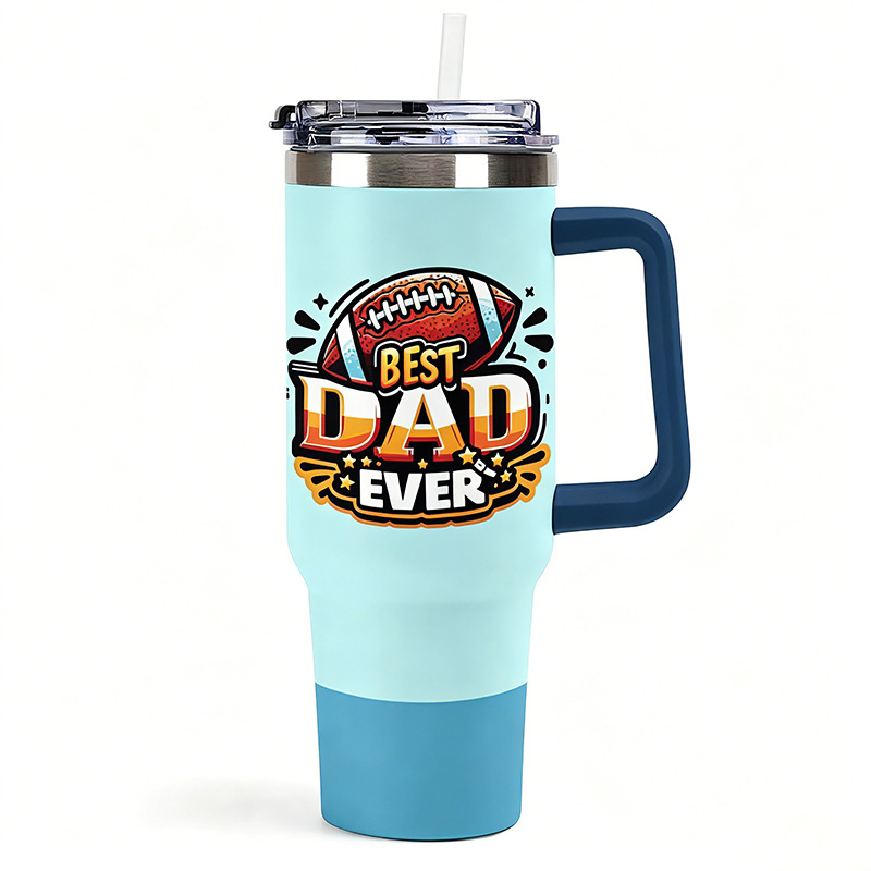 Cross-border una taza de mango personalizada de 40oz taza de automóvil taza de acero inoxidable de gran capacidad taza de paja taza de automóvil