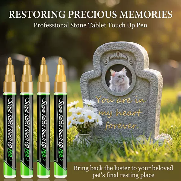 Pet Tombstone Paint Repair Pen, Super Large Capacity, Metal Pen for Tombstone Repair, Paint Repair Pen, High Temperature Resistant, Waterproof, Not Easy to Fade