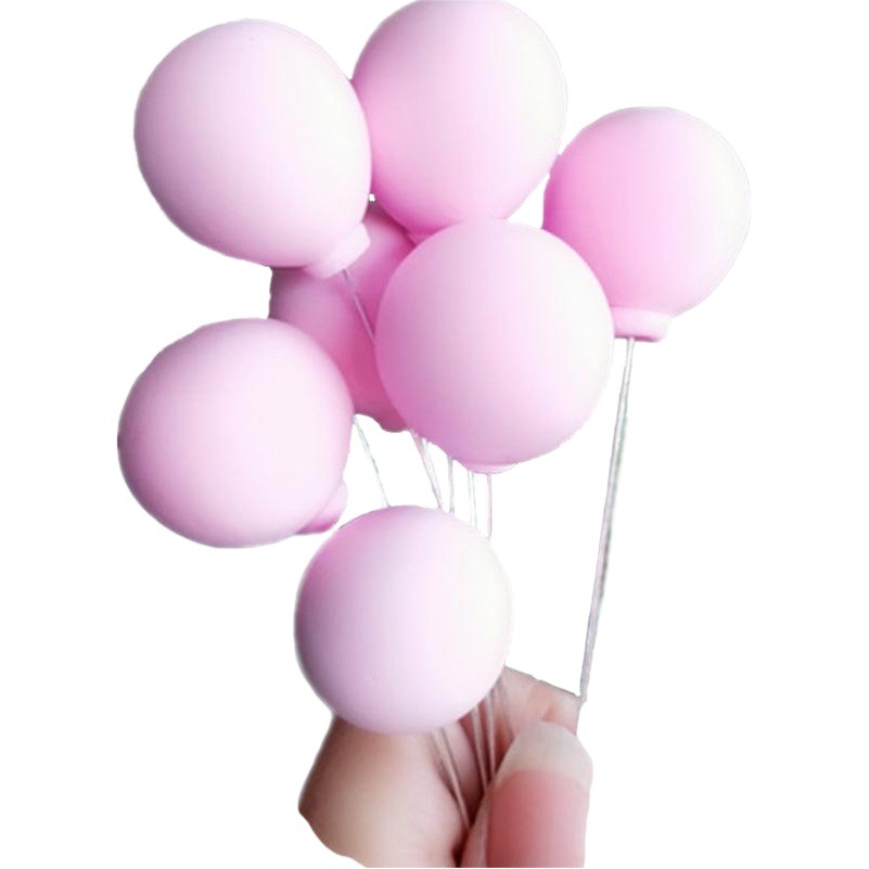 Adornos de globos individuales de arcilla de azúcar Xiaohong 2024 Nuevo producto Horneado de pasteles Decoración creativa Globos Decoración de panel de instrumentos